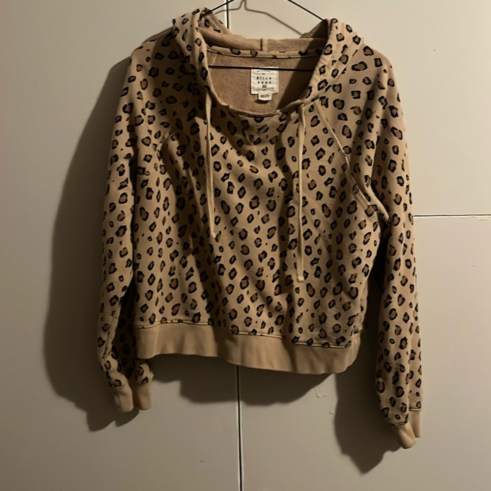Billabong Animal Print Cropped Sweatshirt Hood